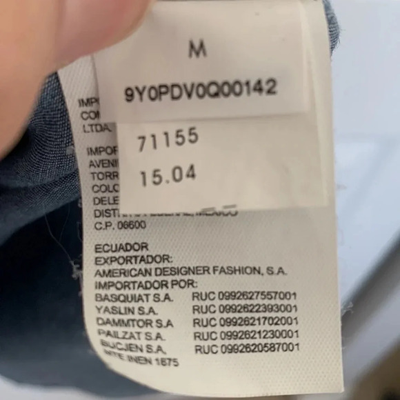 Calvin Klein Chambray Shirt Dress 100% Cotton Button Up Blue Quarter Sleeve Med - Picture 9 of 14